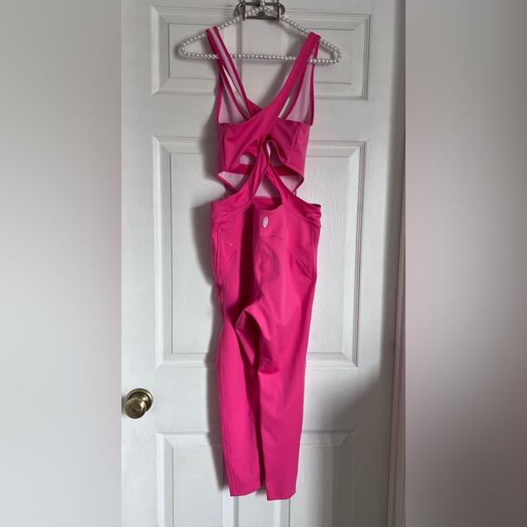 Free People x FP Movement Back it Up Onesie NWOT Dragonfruit Pink Small - Picture 9 of 10